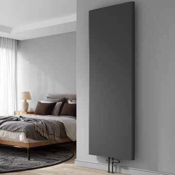 Reina Borda Vertical Flat Panel Anthracite Designer Radiator 1800mm High - Mild Steel