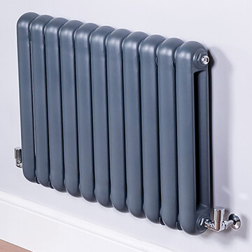 DQ Heating Cassius Contemporary Anthracite Column Radiator - Steel - Double Panel