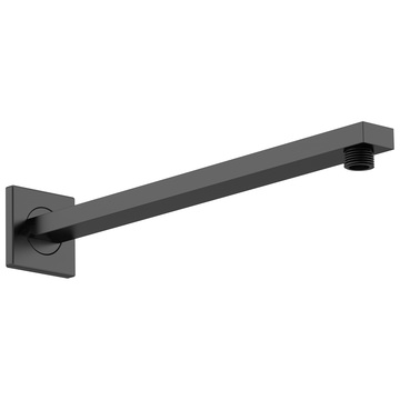 Hudson Reed Square Matt Black Shower Arm - Wall Mounted - 405mm Projection
