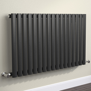 Hudson Reed Revive Contemporary Anthracite Column Radiator 600mm High - Steel