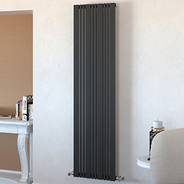 Reina Bonera Vertical Flat Designer Anthracite Radiator 1800mm High - Mild Steel