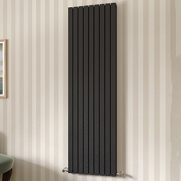 Hudson Reed Sloane Vertical Flat Anthracite Radiator - Steel - Double Panel