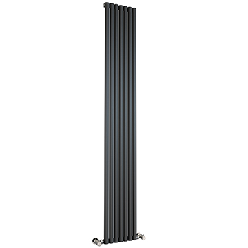 Tivolis Samara Vertical Tubular Column Anthracite Radiator 266 x 1800mm - Aluminium