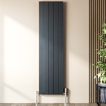 Reina Casina Vertical Designer Flat Panel Anthracite Radiator 1800mm High - Aluminium