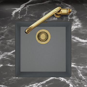 Clearwater Siena Quarsil Croma Finish Granite Kitchen Sink with Waste - One Bowl