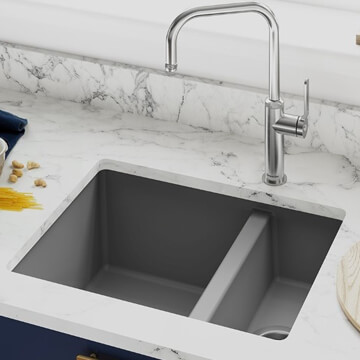 Clearwater Siena Quarsil Croma Finish Granite Kitchen Sink with Waste 555 x 460mm - 1.5 Bowl