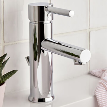 Vado Nuri Contemporary Chrome Basin Mixer Tap with Waste - Stick Handle