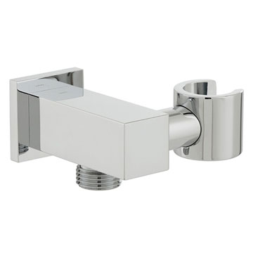 Vado Mix Wall Mounted Chrome Square Shower Bracket and Integrated Outlet