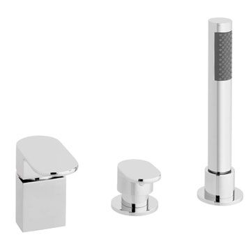 Vado Life Deck Mounted 3 Hole Bath Shower Mixer - For Use With Bath Filler Waste