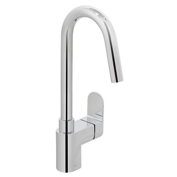 Vado Life Chrome Swivel Spout Mono Kitchen Sink Mixer Tap - Side Action Lever Handle