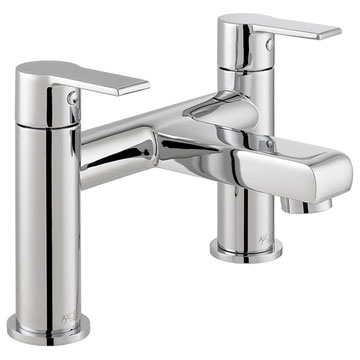 Vado Irlo Bridge Chrome Bath Mixer Tap - Flat lever Handle - Deck Mounted