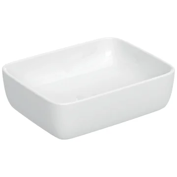 Geberit Aniara White Rectangular Countertop Lay-On Basin - Fine Stoneware