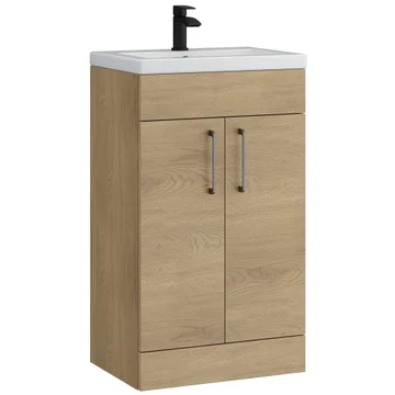 Kartell K-Vit Dove Floorstanding Slim Depth Vanity Unit - 2 Doors - 830mm High