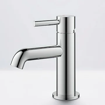 Flova Levo Monobloc Basin Mixer Tap with Clicker Waste - Curved Spout - Stick Handle