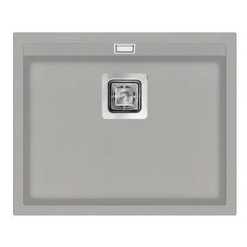 Clearwater Capri Contemporary Granite Fossil Kitchen Sink with Overflow - 1 Bowl