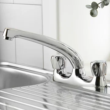 Deva Vitality Dual-Flow Chrome Kitchen Mixer Tap with Swivel Spout - Knob or Lever Handles