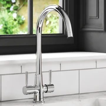 Clearwater Davina Dual-Flow Contemporary Kitchen Mixer Tap with Swivel Spout