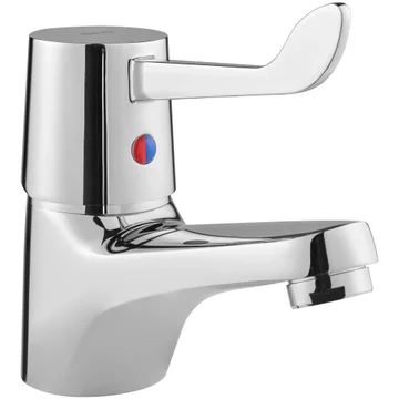 Deva Vitality Lever Contemporary Chrome Basin Mixer Tap with Press Top Waste - Deck Mounted