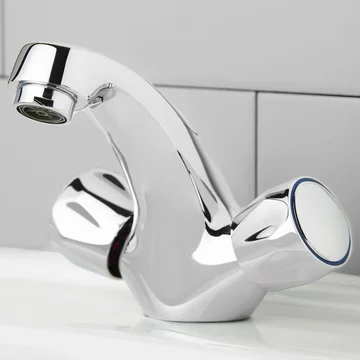 Deva Vitality Round Deck Mounted Basin Mixer Tap With Waste