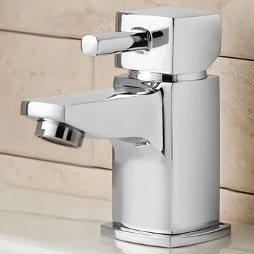 Deva Wexford Chrome Basin Mixer Tap with Press Top Waste - Stick Handle - Deck Mounted