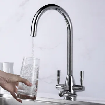 Clearwater Eclipse Tri-Spa Contemporary 3 Way Kitchen Filter Tap with Swivel Spout - Stick Handles