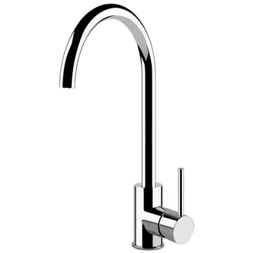 Clearwater Elara Contemporary Monobloc Kitchen Sink Mixer Tap with Swan Neck Spout - Stick Handle