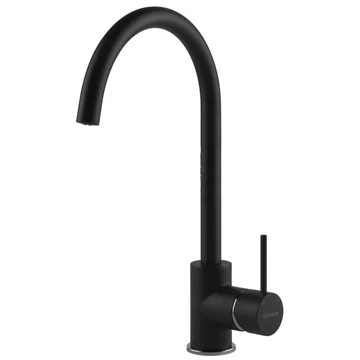 Clearwater Elara Contemporary Monobloc Nero Kitchen Sink Mixer Tap with Swan Neck Spout