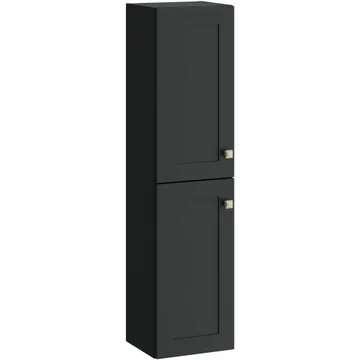 Kartell K-Vit Sanctuary Traditional Wall Hung Matt Anthracite Tall Boy Unit - 300 x 1200mm