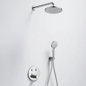 Flova Moonlight GoClick Round Thermostatic Valve with Rainshower and Handset Kit