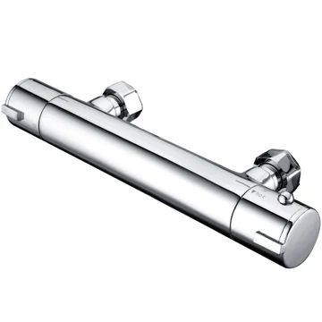 Deva Chrome Round Thermostatic Exposed Bar Shower Valve - 1 Outlet - 2 Control