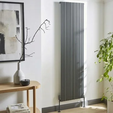 Kartell K-Rad Quebec Matt Grey Vertical Double Panel Radiator - Aluminium - 1775mm High
