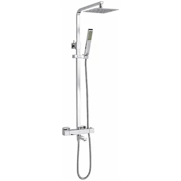 Deva Rydal Chrome Thermostatic Shower Set with Head and Rigid Riser Kit