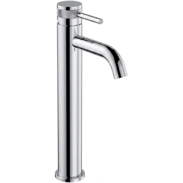 Joseph Miles Zeal Contemporary Tall Basin Mixer Tap - Curved Spout - Fluted Stick Handle