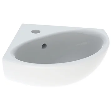 Twyford Alcona 455mm Wide 1 Taphole White Corner Handrinse Basin