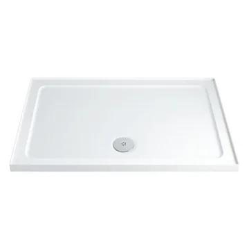 Twyford White 4-Upstand Rectangular Shower Tray - ABS Capped Acrylic - 55mm High