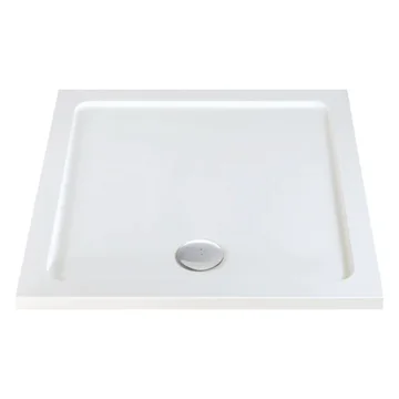Twyford Flat-Top White Square Shower Tray - ABS Capped Acrylic - 40mm High