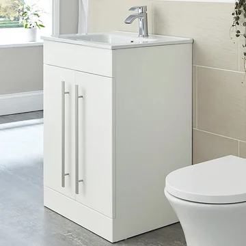 Kartell K-Vit Purity Contemporary Floorstanding Vanity Unit - 2 Door - 830mm High - Image