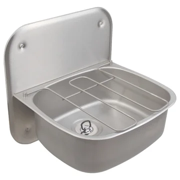 Twyford Sola Stainless Steel Cleaner Sink with Splashback - 1 Bowl - 500 x 400mm - Wall Mounted