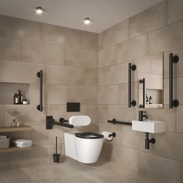 Ideal Standard Concept Freedom Wall-Hung WC Pan with Black Rail