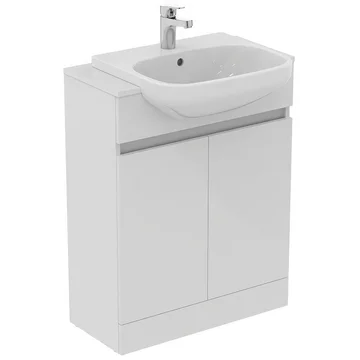 Ideal Standard Eurovit+ Floorstanding Semi-Countertop Unit and Basin - 2 Door - 654 x 878mm