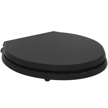 Ideal Standard Waverley Black Toilet Seat - Sandwich Style - 380 x 430mm