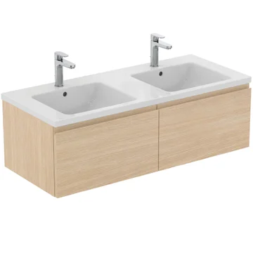 Ideal Standard Finesse Double Wall Mounted Vanity Unit - 2 Drawers - 1200 x 370mm