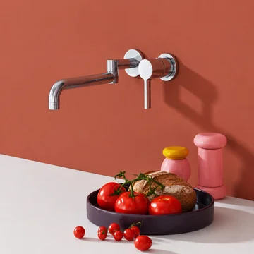 Ideal Standard Gusto Wall Mounted Kitchen Sink Mixer Tap - 2 Hole - Swivel Spout