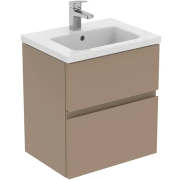 Ideal Standard Finesse Contemporary Wall Hung Slim-Depth Vanity Unit - Handle-Less - 2 Drawer