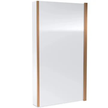 Nuie 815 x 1430mm L-Shaped Hinged Bath Screen with Fixed Return Panel - NSBS715