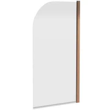 Nuie Round Brushed Bronze 790 x 1430mm Hinged Bath Screen