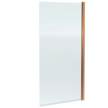 Nuie Square 790 x 1430mm Brushed Bronze Framed Hinged Bath Screen - NSSQ15