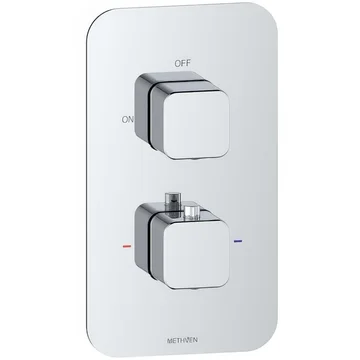 Methven Wai Contemporary Concealed Thermostatic Shower Valve - 2 Controls - Rectangular Trim