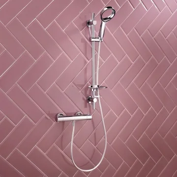 Methven Aio-S Aurajet Exposed Thermostatic Bar Shower Valve and Slide Rail Kit with Soap Dish