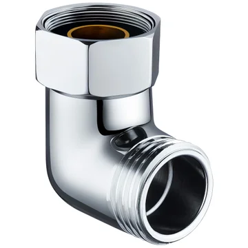 Deva Exposed Brass Round Shower Elbow with Locking Nut - Image